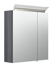 Armadietto a specchio 60cm luce a LED e ripiani in vetro antracite venato