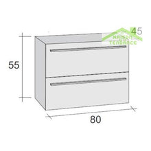 RIHO - Set mobile e lavabo Bellizzi set 06 80 x 45 x 60 cm moderno Bois Mélaminé