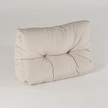 Edenjardi Cuscino con schienale piccolo per pallet, dimensioni: 40 x 60 x 16 cm, colore: beige, idrorepellente.