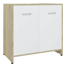 Mobile da bagno in rovere Sonoma 60 x 33 x 58 cm, colore: Bianco