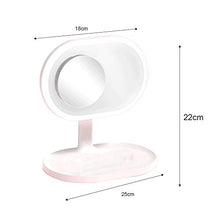Specchio LED 10 W Ricarica Wireless Lente d'Ingrandimento 5X Luminosità a 6 Livelli Touch Dimming 3W Audio Connessione Bluetooth Angolo Regolabile di 180 °