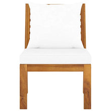 FAMIROSA Set Divani da Giardino 3 pz con Cuscini Crema in Legno Acacia-1834