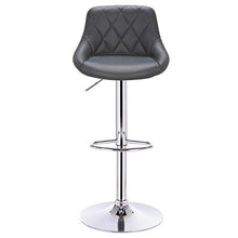 WOLTU 4X Sgabelli da Bar Alta Sedia Girevole Cucina con Schienale Poggiapiedi in Ecopelle Grigio, Regolabile in Altezza 9184-4