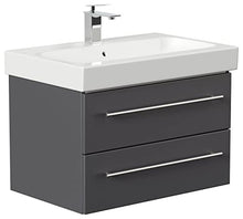 emotion Lavabo con mobiletto, Legno, Antracite Lucido, 75, 2 unità