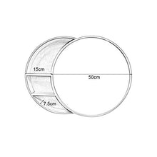 Specchio Contenitore per Bagno Specchio in Legno Massello con Ripiano Specchio per Trucco Mobile Pensile A Parete Tondo, Sinistra E Destra Push-Pull (Color : Black, Size : 50cm/19.7inches)