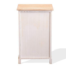 Rebecca Mobili Comodino, Paulownia, Bianco Marrone, 56 x 35 x 25 cm