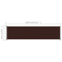Tidyard Tenda Laterale Retrattile per Patio,Resistente ai Raggi UV e all'Acqua,600x160 cm Marrone