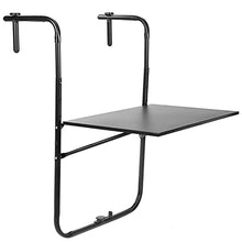 PrimeMatik - Tavolo Pieghevole in Metallo per Balcone 60x40 Nero