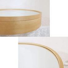 Specchio da Parete alla Moda Specchio da Bagno Nordico Specchio per Bagno sospeso con Mobile Contenitore Specchio Decorativo Tondo Oversize in Legno massello