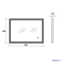 EMKE Specchio bagno LED 50x70cm specchio da bagno con illuminazione specchio da parete a luce bianca fredda con interruttore touch + anti-appannamento IP44 a risparmio energetico