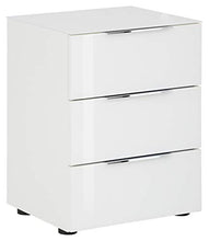 lisel-de Maja 7802 - Comodino in Vetro Bianco Opaco con 3 cassetti, 45 x 60 x 40 cm