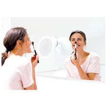 medisana CM 850 specchio da trucco rotondo con forte ventosa - specchio da tavolo con illuminazione a LED e ingrandimento 5x - specchio da trucco con diametro 19 cm