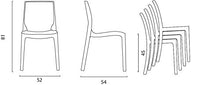 Sedia Rome gialla resistente per interni ed esterni (conf. 6 pz)