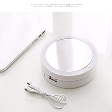 Specchio cosmetico pieghevole a forma di craveoke con illuminazione a LED, compatto da viaggio, con ingrandimento doppio e 10x, colore: bianco