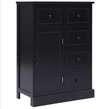 SKM Credenza con 10 Cassetti Nera 113x30x79 cm in Legno