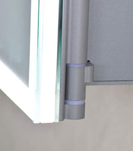 4E - Armadietto a Specchio con Strisce in Acrilico, Struttura in Alluminio e Ante specchiate (100 x 70 x 13,5 cm (L x A x P))