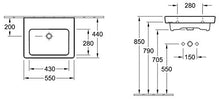 Mobile bagno con lavabo Villeroy & Boch Subway 2.0 55cm antracite venato