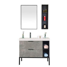 BGROESTWB Mobile da Bagno Specchio Bagno Bagno Armadio Combinato Lavabo per lavabo da Terra WC Vanity Marble per Casa (Color : Gray, Size : 55x100x85cm)