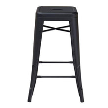 KOSMI - Sgabello da bar in metallo nero opaco, altezza sgabello alto 76 cm