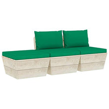 FAMIROSA Set Divani da Giardino su Pallet 3 pz con Cuscini Legno Abete-3413