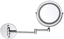 Specchio Specchi di Trucco Muro a Parete Pieghevole a LED 5X, 360 ° Girevole ed Estensibile