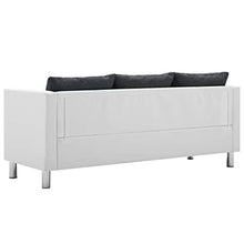 vidaXL Divano a 3 Posti in Similpelle Bianco e Grigio Scuro Arreddo Casa Sofa