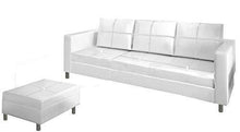 Gstore Divano Componibile angolare a 3 Posti in Ecopelle Bianco e Nero Divanetto Sofà (Bianco) - Arredi Casa