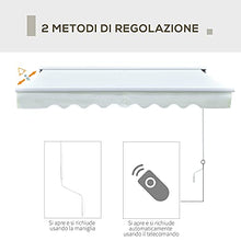 Outsunny Tenda da Sole 250x200cm per Esterno a Bracci con Apertura Automatica, Telecomando e Luci a LED, Beige