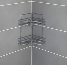 WENKO Portaoggetti angolare Milano 2 ripiani - 2 ripiani, Acciaio, 31.5 x 37 x 22 cm, Cromo