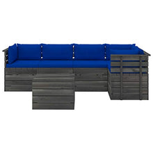 vidaXL Set Divani da Giardino su Pallet 6 pz con Cuscini Massello Pino
