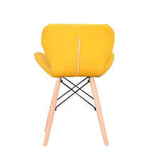 Sweethome - Set di 4 sedie da pranzo in stile retrò e moderno, in pelle imbottita e curva, per vivere (giallo)