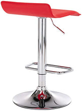 CLP Set 2 Sgabelli Bar Dyn In Similpelle I Coppia Sedie Da Cucina Bancone Con Poggiapiedi, Colore:rosso