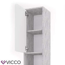Vicco Mobiletto bagno Kiko Mobiletto alto Armadietto bagno Bianco/Cemento