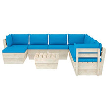 FAMIROSA Set Divani da Giardino su Pallet 9 pz con Cuscini Legno Abete-3664