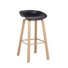 Set di 2 sgabelli da bar, piedi in metallo, per sala da pranzo, bistrot, bar, 82 cm, colore: nero