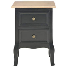 vidaXL 2x Legno Pino/Pioppo Comodini in MDF Nero Tavolino Mobile Arredo Camera
