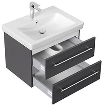 emotion Lavabo con mobiletto, Legno, Antracite Lucido, 65, 2 unità