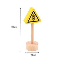 Toyvian Set da Gioco in Legno per Segnaletica Stradale per Bambini Modello di Segnale Stradale Compatibile con Blocchi di Marche di Treni Set di Giocattoli Educativi Precoci Del Traffico 50 Pezzi