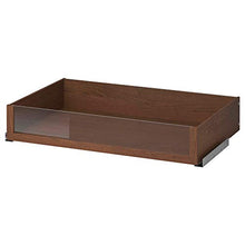 KOMPLEMENT cassetto con frontale in vetro 100x58 cm effetto frassino tinto marrone