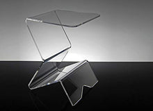 Slato tavolino portariviste. Comodino da Notte dal Design Moderno in plexiglass Trasparente Dagmar (30 × 30 × h42 cm)