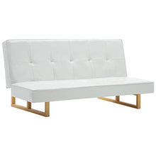 Tidyard Divano Letto Similpelle e Telaio in Legno 157 x 81 x 74,5 cm Bianco