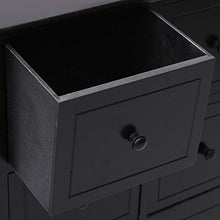 SKM Armadietto con 6 Cassetti Nero 60x30x75cm Legno di Paulownia