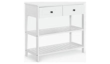 Tavolo consolle da pavimento per bagno/casa, con 2 cassetti, colore: bianco
