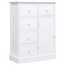 FAMIROSA Credenza, con 10 Cassetti Bianca 113x30x79 cm in Legno