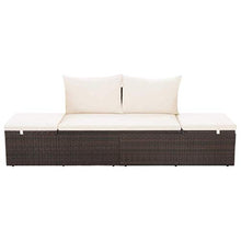 FAMIROSA Lettino da Giardino Marrone 195x60 cm in Polyrattan