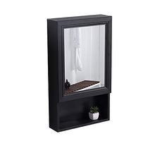 Bathroom mirror cabinet Semplice Bagno Europea A Parete degli Specchi dello Spazio di Alluminio Impermeabile Locker Hidden con Lo Specchio, Nero Opaco