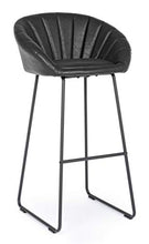 SGABELLO BAR JACKY PU NERO VINTAGE