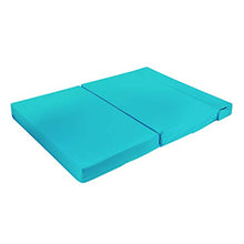 Futon Z - Divano letto matrimoniale, pieghevole, per adulti e bambini, con cerniera rimovibile, colore: Turchese