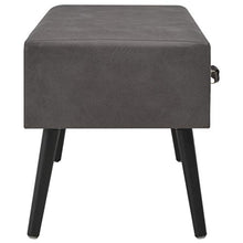 Festnight Comodino Camera da Letto, Comodino in Similpelle Grigio 80x40x46 cm