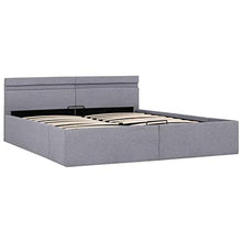Tidyard pedkit Letto Idraulico Contenitore LED Grigio Chiaro Tessuto 160x200cm,Camera da Letto, Camera degli Ospiti o dormitorio